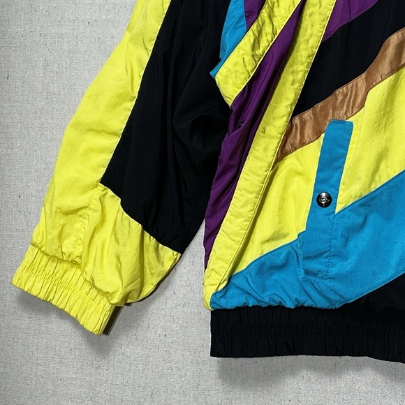 Vintage Prince Windbreaker Jacket Medium 90s Colorblock Neon Tennis - Picture 6 of 16
